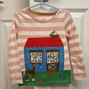 Mini Boden Striped Long Sleeve Shirt